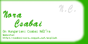 nora csabai business card